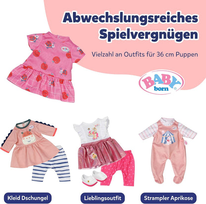 BABY born Roze jurkje – Poppenjurk met appels & lieveheersbeestjes – Poppenkleding – Accessoire voor poppen van 36 cm