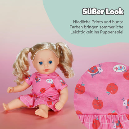 BABY born Roze jurkje – Poppenjurk met appels & lieveheersbeestjes – Poppenkleding – Accessoire voor poppen van 36 cm