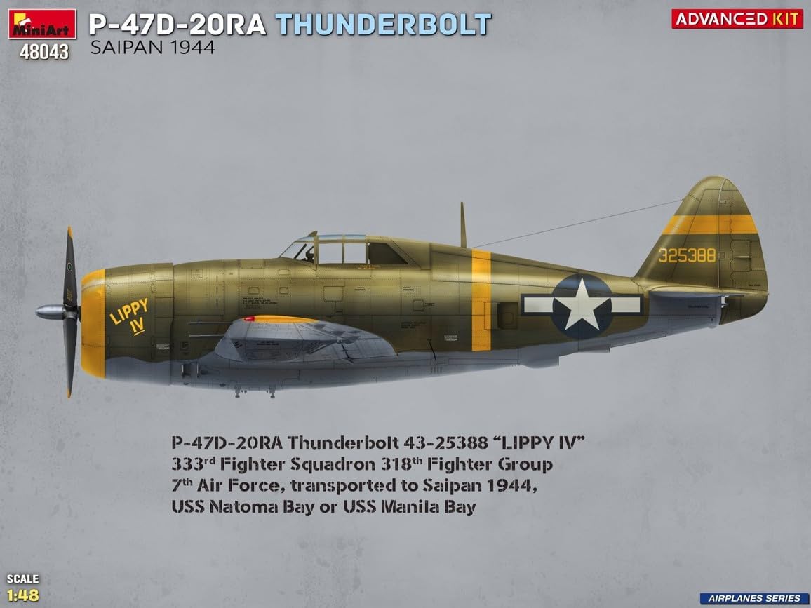 MiniArt - 1/48 P-47d-20ra Thunderbolt. Saipan, 1944. Advanced Kit