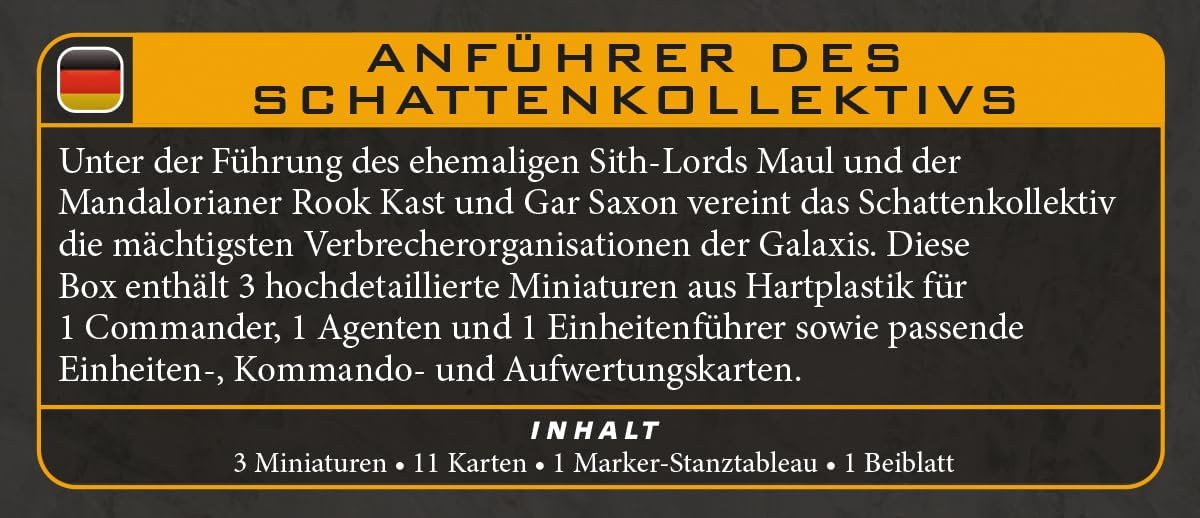 Asmodee | Star Wars: Legion - Leaders of the Shadow Collective | Miniatures Game | Ages 14+ | 2 Players | 90 Minutes Playing Time