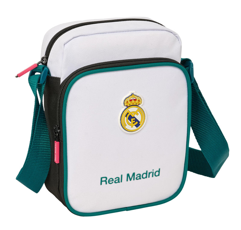 Real Madrid EQUIPACIÓN 26/27 – Shoulder Bag with External Pocket, Pencil Case, Shoulder Strap, Comfortable and Versatile, Quality and Resistance, 16 x 6 x 22 cm