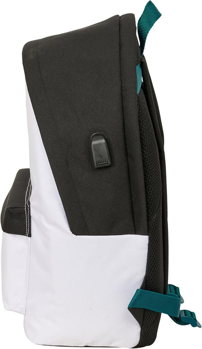 REAL MADRID EQUIPACIÓN 26/27 – Laptop Backpack 15.6 Inches and USB, Ideal for Young People of Different Ages, Recycled Fabric, Comfortable and Versatile, Quality and Resistance, 31 x 18 x 44 cm
