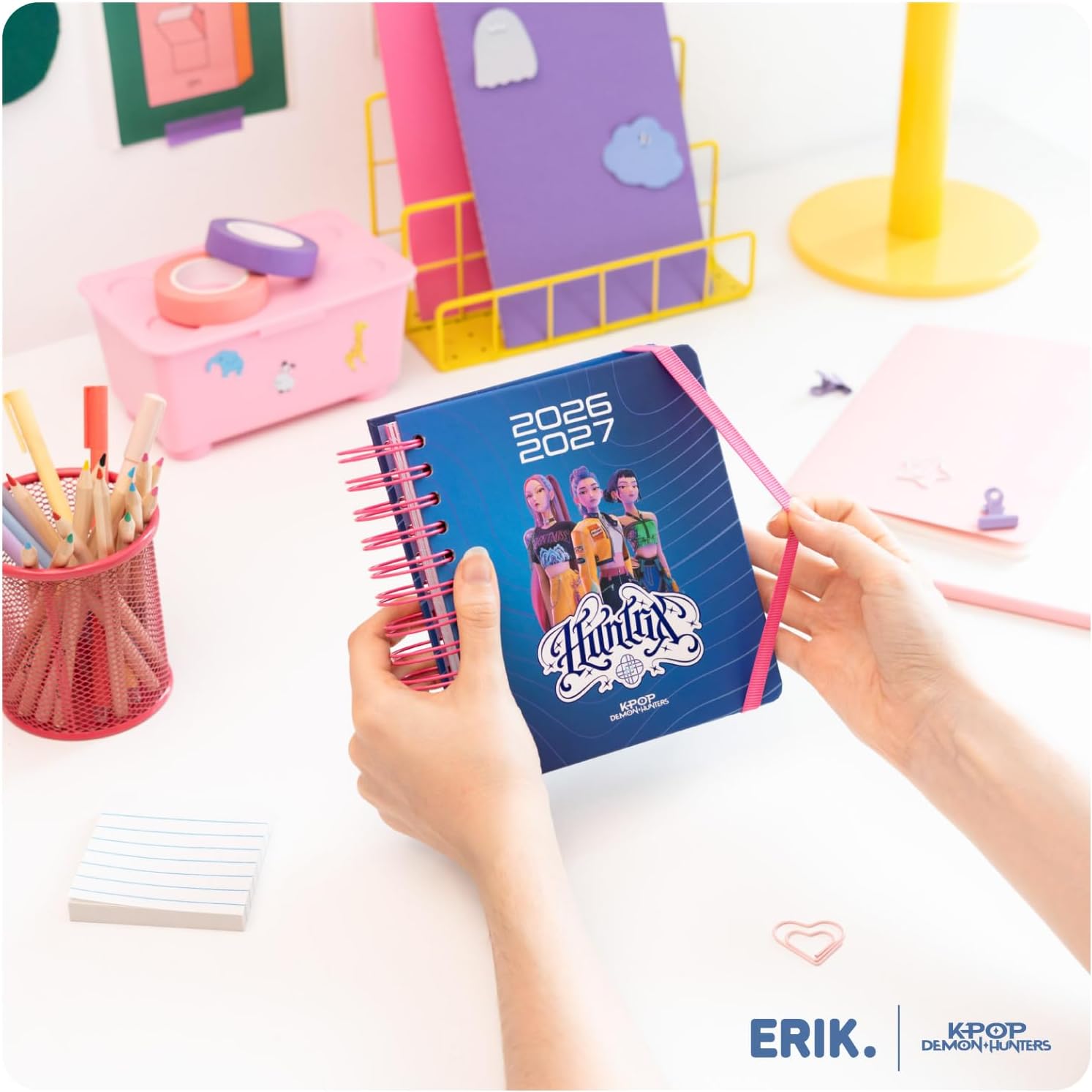 Grupo Erik Diario Scuola 2026 2027 Elementari Kpop Demon Hunters - Agenda Giornaliera 2026 2027 per Scuola Medie, 11 Mesi | Diario Scolastico con Copertina Rigida e Divisori Illustrati (14 x 16 cm