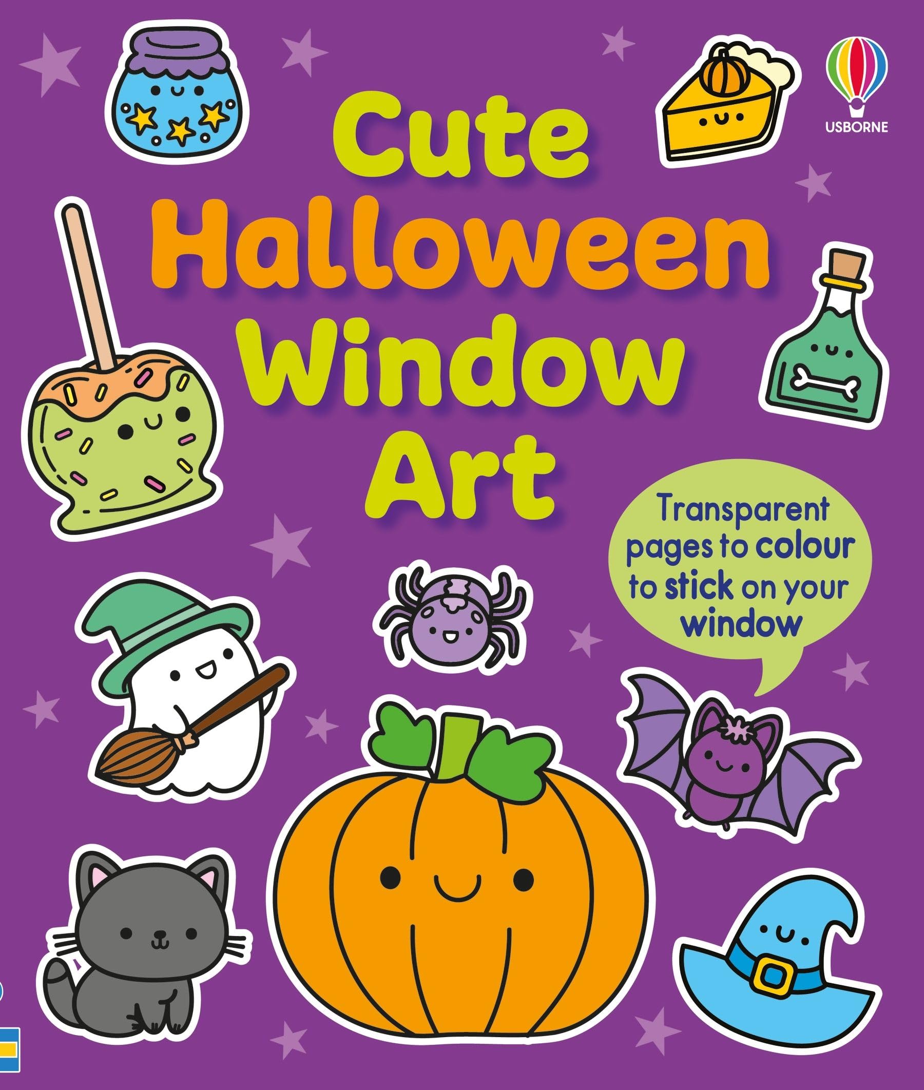 Cute Halloween Window Art: A Fun Craft Book with Pumpkins, Ghosts, and Bats, for Kids (Ages 5-8