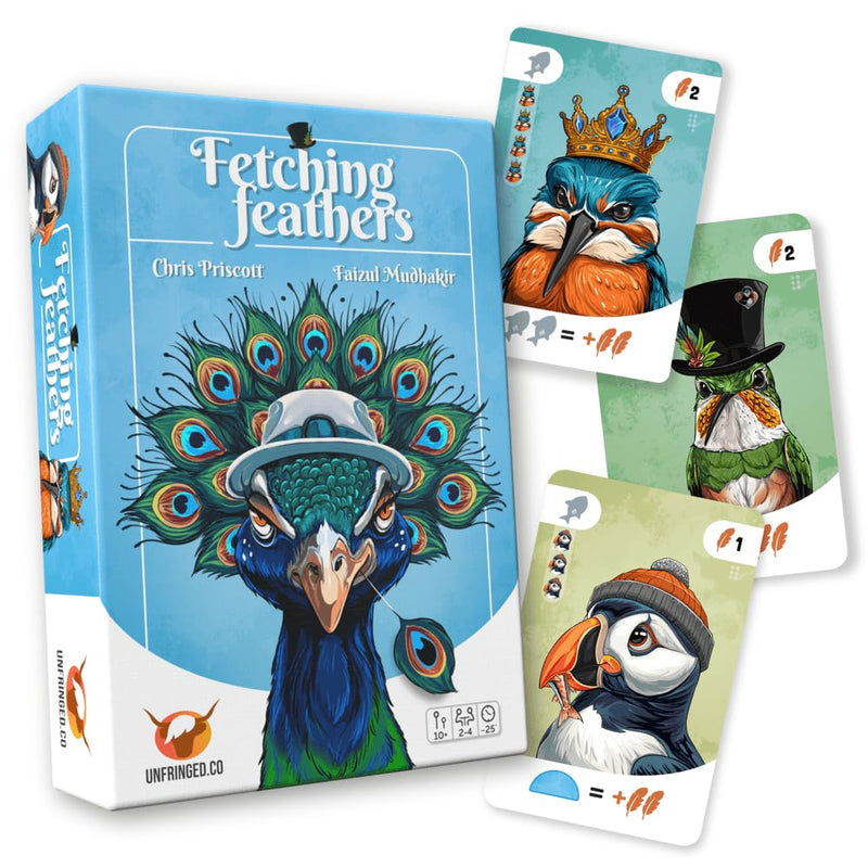 Fetching Feathers - Strategy Card Game for Bird Lovers | Fancy flock board game for families and adults. Features a quick 25-minute playtime for 2 to 4 players, ages 10 and up.