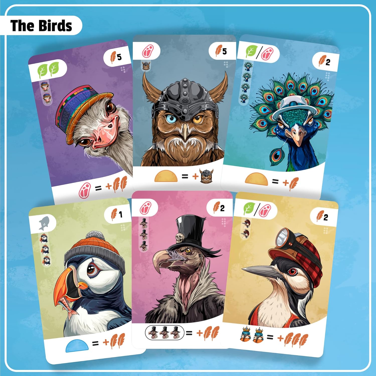 Fetching Feathers - Strategy Card Game for Bird Lovers | Fancy flock board game for families and adults. Features a quick 25-minute playtime for 2 to 4 players, ages 10 and up.