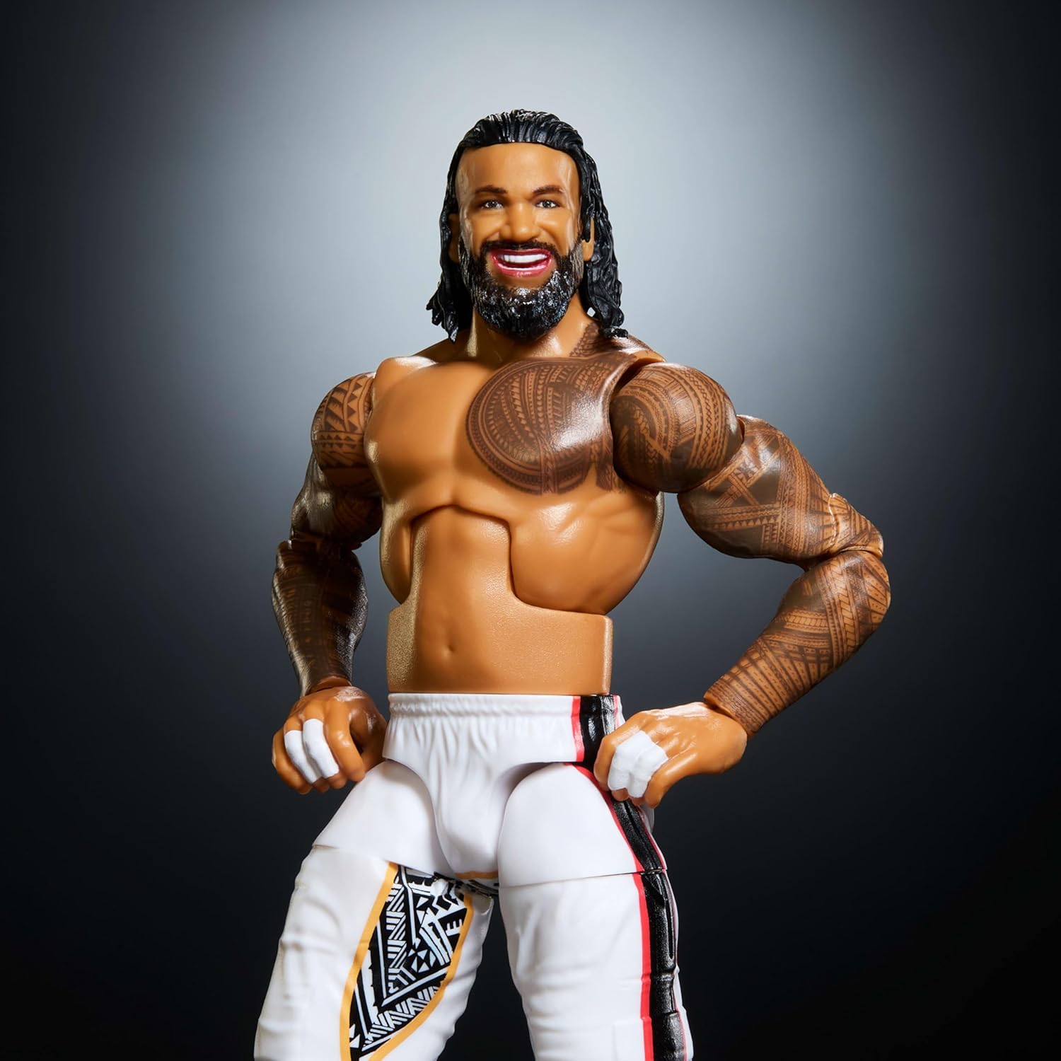 WWE Elite Action Figure & Accessories, Series #126 Set, 6-inch Collectible Jimmy USO with 25 Articulation Points & Swappable Hands