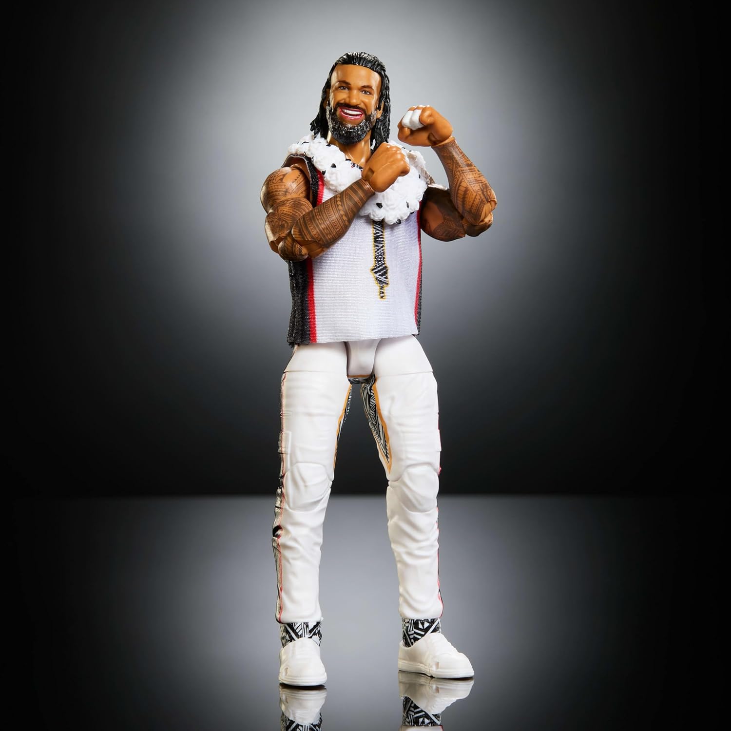 WWE Elite Action Figure & Accessories, Series #126 Set, 6-inch Collectible Jimmy USO with 25 Articulation Points & Swappable Hands