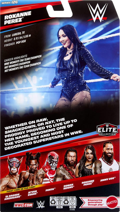 WWE Elite Action Figure & Accessories, Series #126 Set, 6-inch Collectible Roxanne Perez with 25 Articulation Points & Swappable Hands