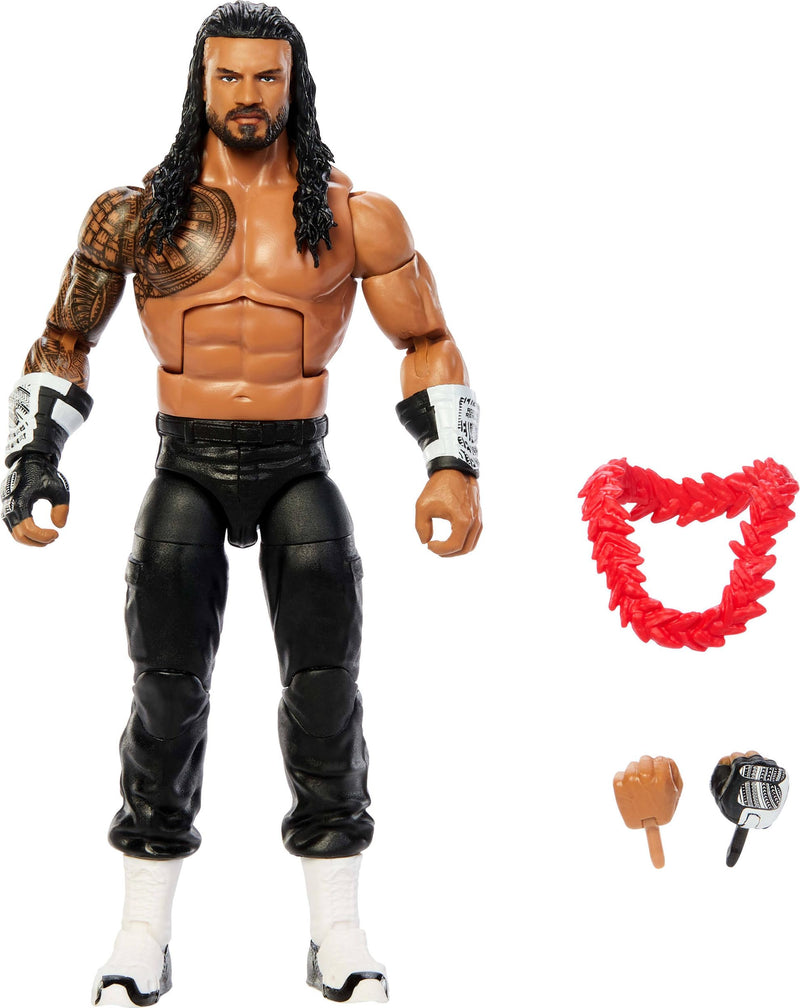 WWE Elite Action Figure & Accessories, Series #126 Set, 6-inch Collectible Roman Reigns with 25 Articulation Points & Swappable Hands
