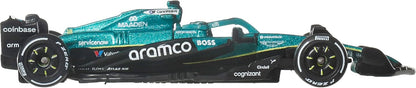 Hot Wheels Premium Auto Team Aston Martin Aramco Formula 1 | Modello auto da corsa Lance Stroll Die-Cast in scala 1:64, pneumatici Real Riders, carrozzeria/telaio in metallo, JKD87