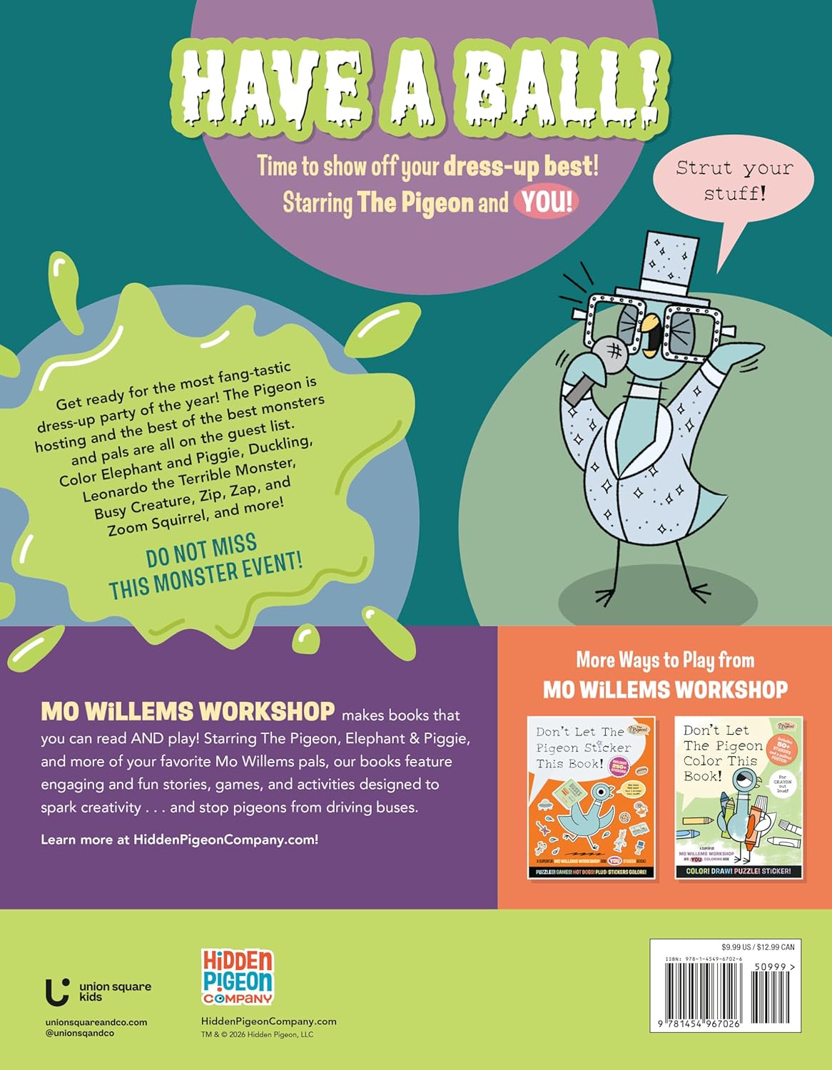 The Pigeon and Pals Monster Fun Coloring Book