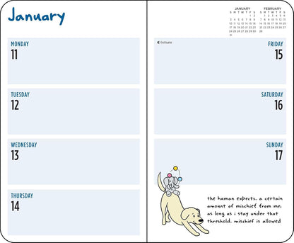 Thoughts of Dog 2027 Monthly/Weekly Planner Calendar