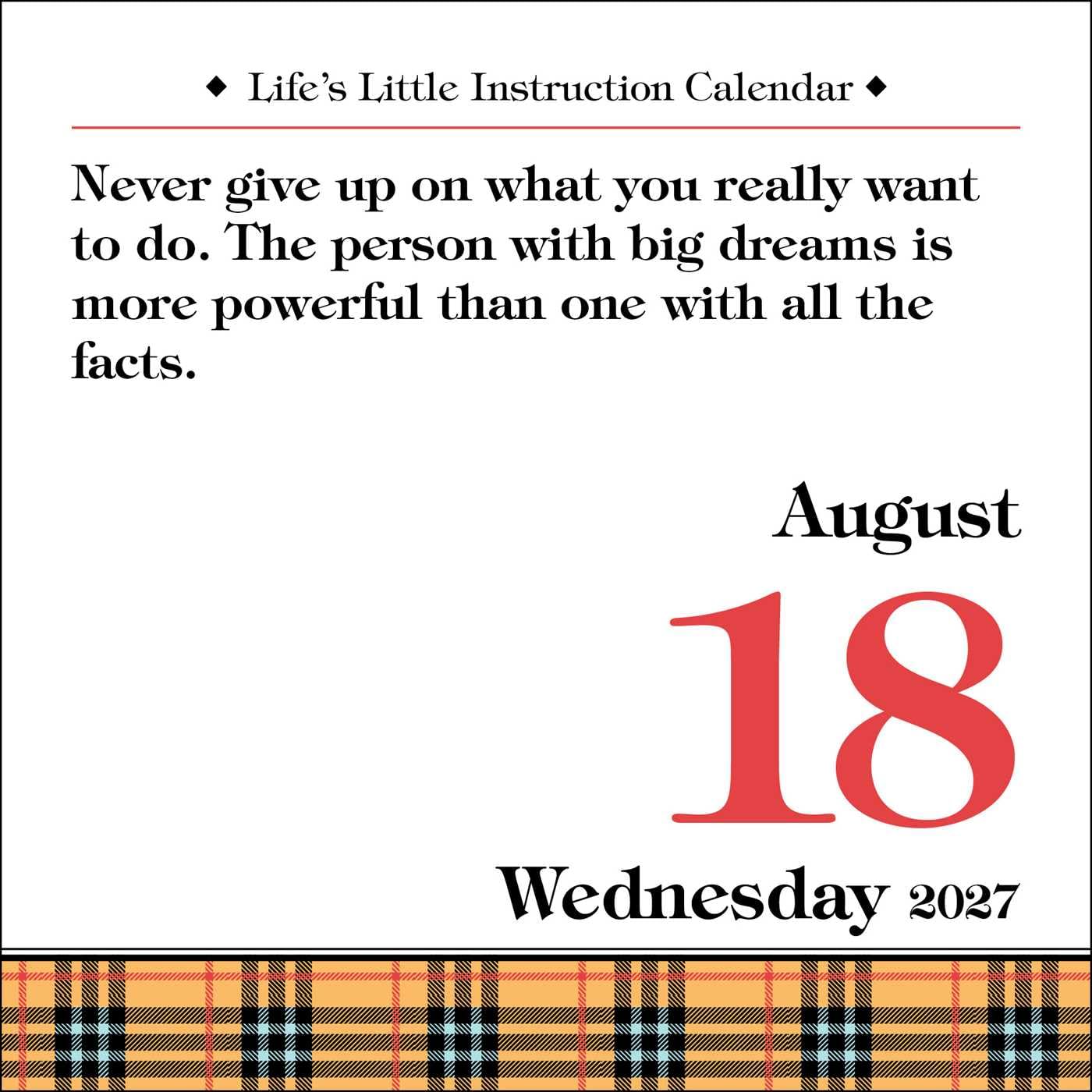 Life's Little Instruction 2027 Day-to-Day Calendar