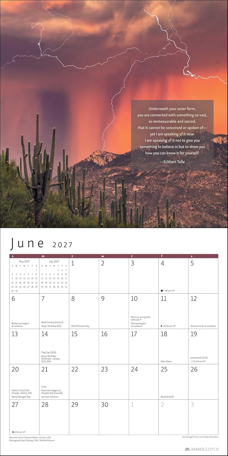 The Power of Now 2027 Wall Calendar: A Year of Inspirational Quotes