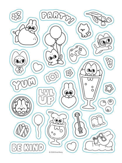 Pocket Peaches 2027 Monthly/Weekly Coloring Planner with Stickers to Color