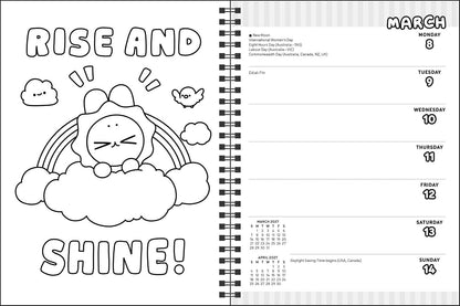 Pocket Peaches 2027 Monthly/Weekly Coloring Planner with Stickers to Color