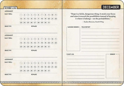 Fourth Wing 2027 Monthly/Weekly 12-Month Planner Calendar
