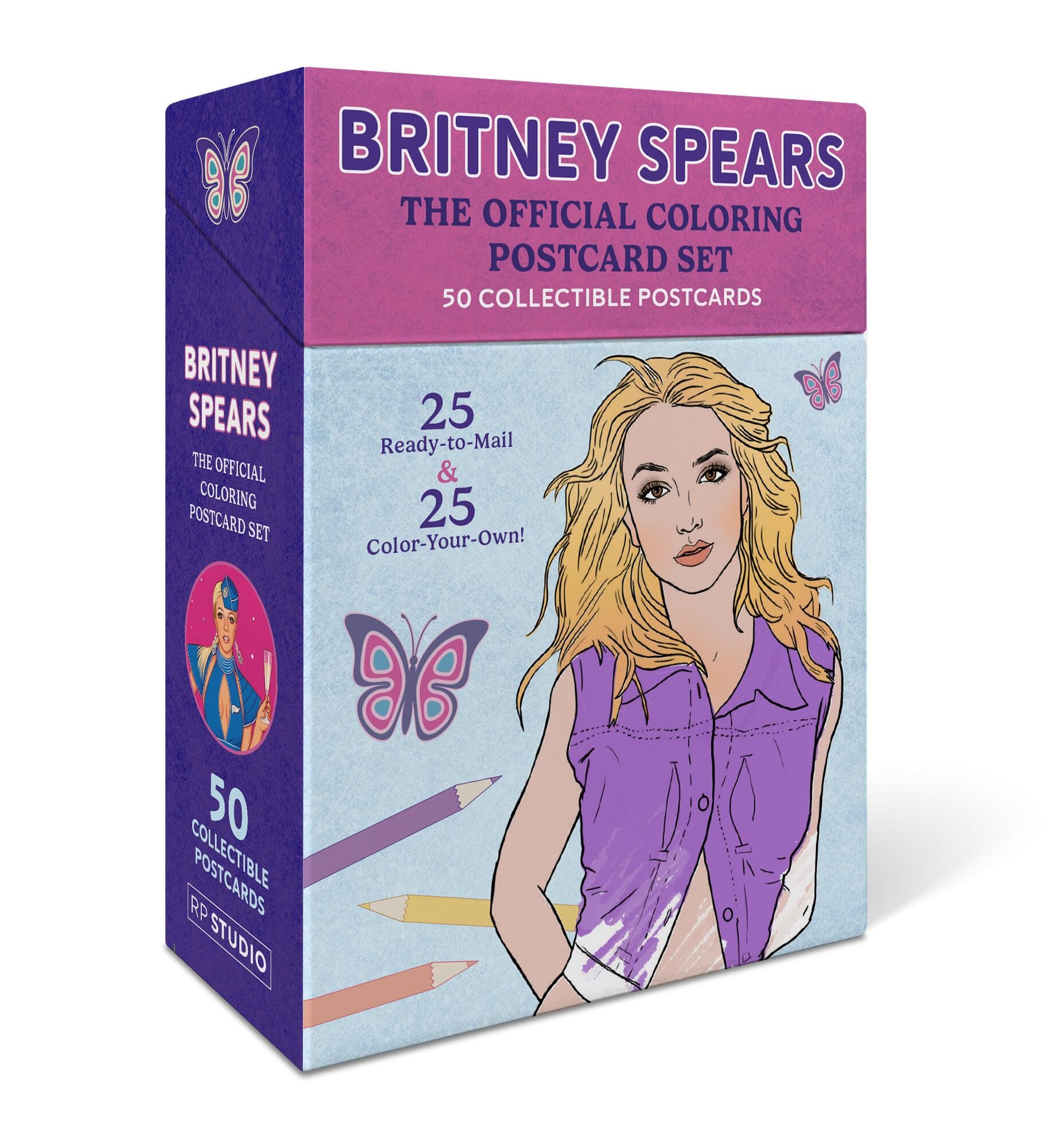 Britney Spears: The Official Coloring Postcard Set: 50 Collectible Postcards (25 Ready-to-Mail + 25 Color-Your-Own!