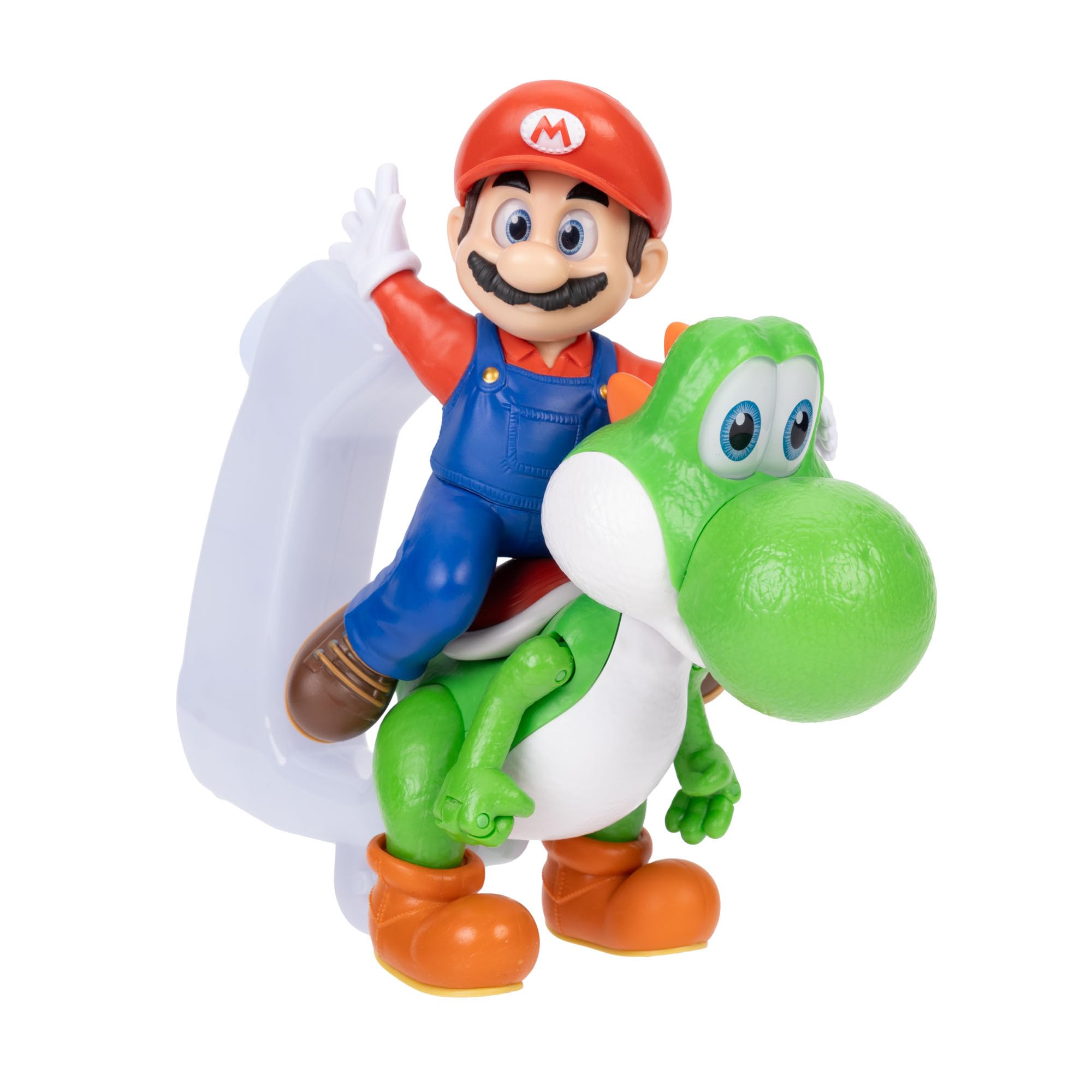 The Super Mario Galaxy Movie Mario Riding Yoshi 8" | Mario Riding Yoshi 8" Figurine, Roll Yoshi to Watch Him Run, Features Flying Pose, Ages 3+