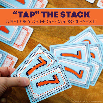 USAopoly Tap 4 Card Game - High-Energy Family Action, 2-6 Players, Ages 10+ | Fast-paced 20-minute card game. Boost reflexes and enjoy competitive family fun. Portable for travel and quick sessions.