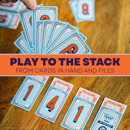 USAopoly Tap 4 Card Game - High-Energy Family Action, 2-6 Players, Ages 10+ | Fast-paced 20-minute card game. Boost reflexes and enjoy competitive family fun. Portable for travel and quick sessions.