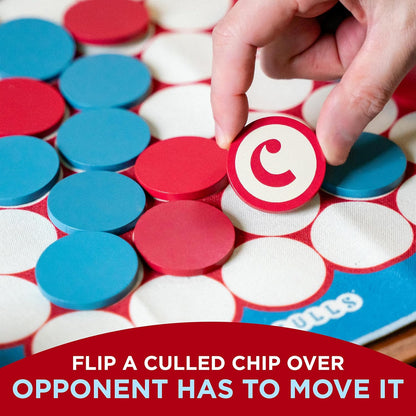USAopoly | Culls | Abstract Strategy Board Game, Chip Placement, Area Control, Portable Components, Wooden Chips And Canvas Bag | 2-4 Players | 10+ Min