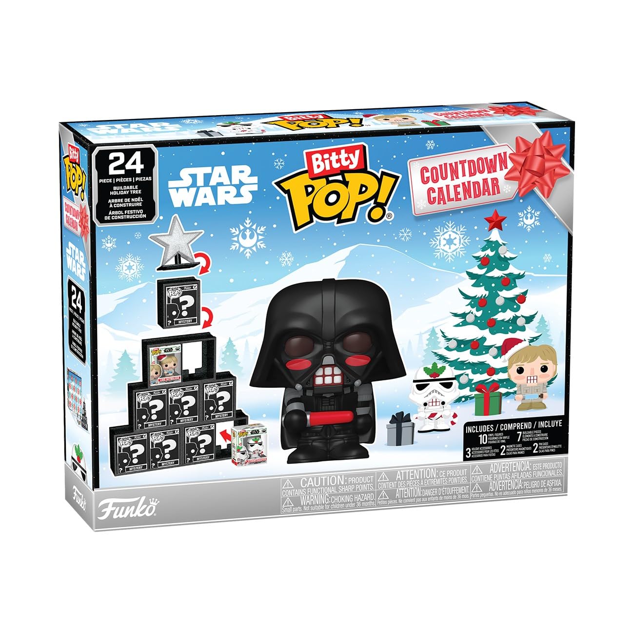 Funko Bitty POP! Countdown Calendar: Star Wars - Calendario dell’Avvento - 24 giorni di sorprese - Da collezione Vinyl Mini Figures - Scatola misteriosa - Idea regalo - Conto alla rovescia di Natale