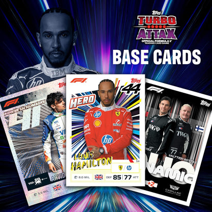 Topps Formula 1 2026 Turbo Attax - Super Tin - Greats of the Grid | Bevat 72 Turbo Attax-kaarten, waaronder 8 exclusieve Greats of the Grid-kaarten.