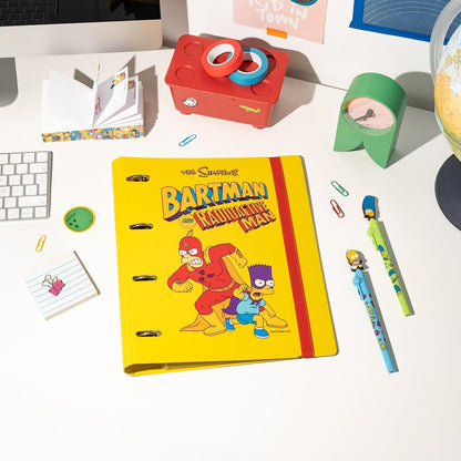 Grupo Erik Raccoglitore ad Anelli A4 The Simpsons - Raccoglitore a 4 Anelli con Elastico, Divisori e Copertina Rigida in Polipropilene per la Scuola | Cancelleria