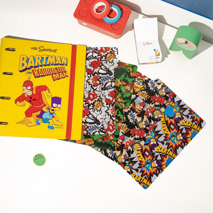 Grupo Erik Raccoglitore ad Anelli A4 The Simpsons - Raccoglitore a 4 Anelli con Elastico, Divisori e Copertina Rigida in Polipropilene per la Scuola | Cancelleria