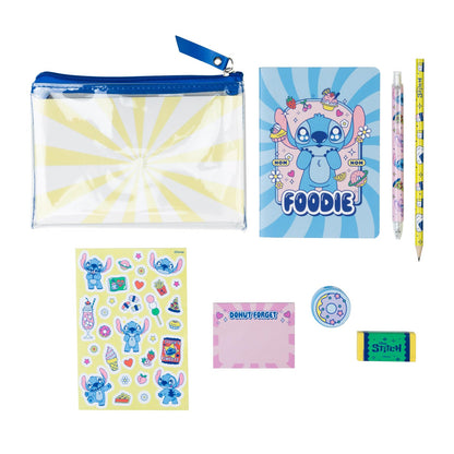 Grupo Erik Astuccio Set Cancelleria Stitch - Set Cancelleria con Taccuino A6, Stickers, Block Notes, Penna, Matita, Gomma e Temperamatite | Cancelleria Scuola Disney