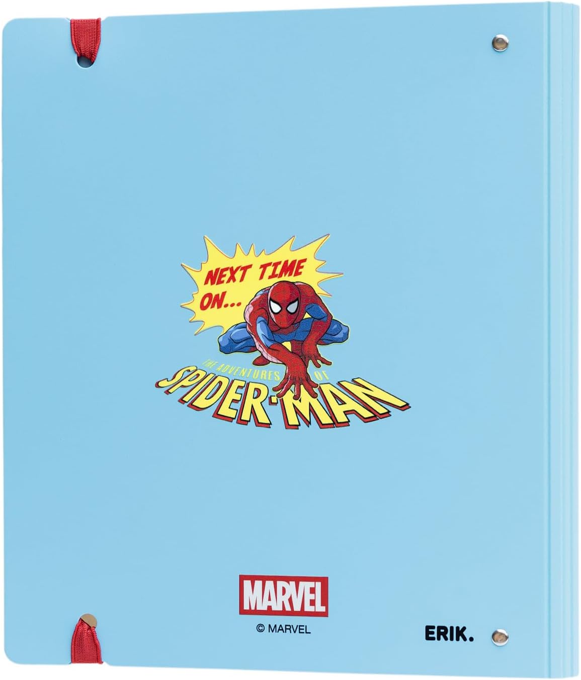 Grupo Erik Raccoglitore ad Anelli A4 Spiderman - Raccoglitore a 4 Anelli con Elastico, Divisori e Copertina Rigida in Polipropilene per la Scuola | Cancelleria Marvel Legends