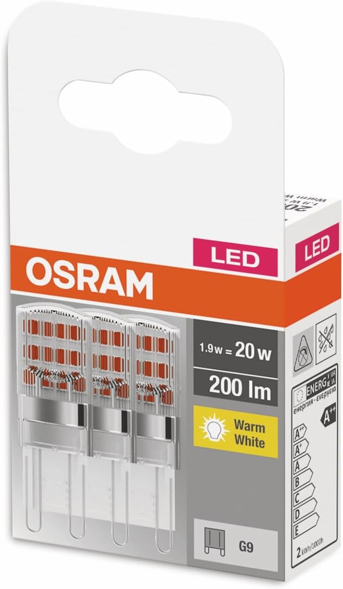 Osram 4058075450042 Led-Lamp Energielabel F (A - G) G9 Ballon 1.9 W = 20 W Warmwit (+ X L) 15 Mm X 46 Mm 3 Stuk(S)