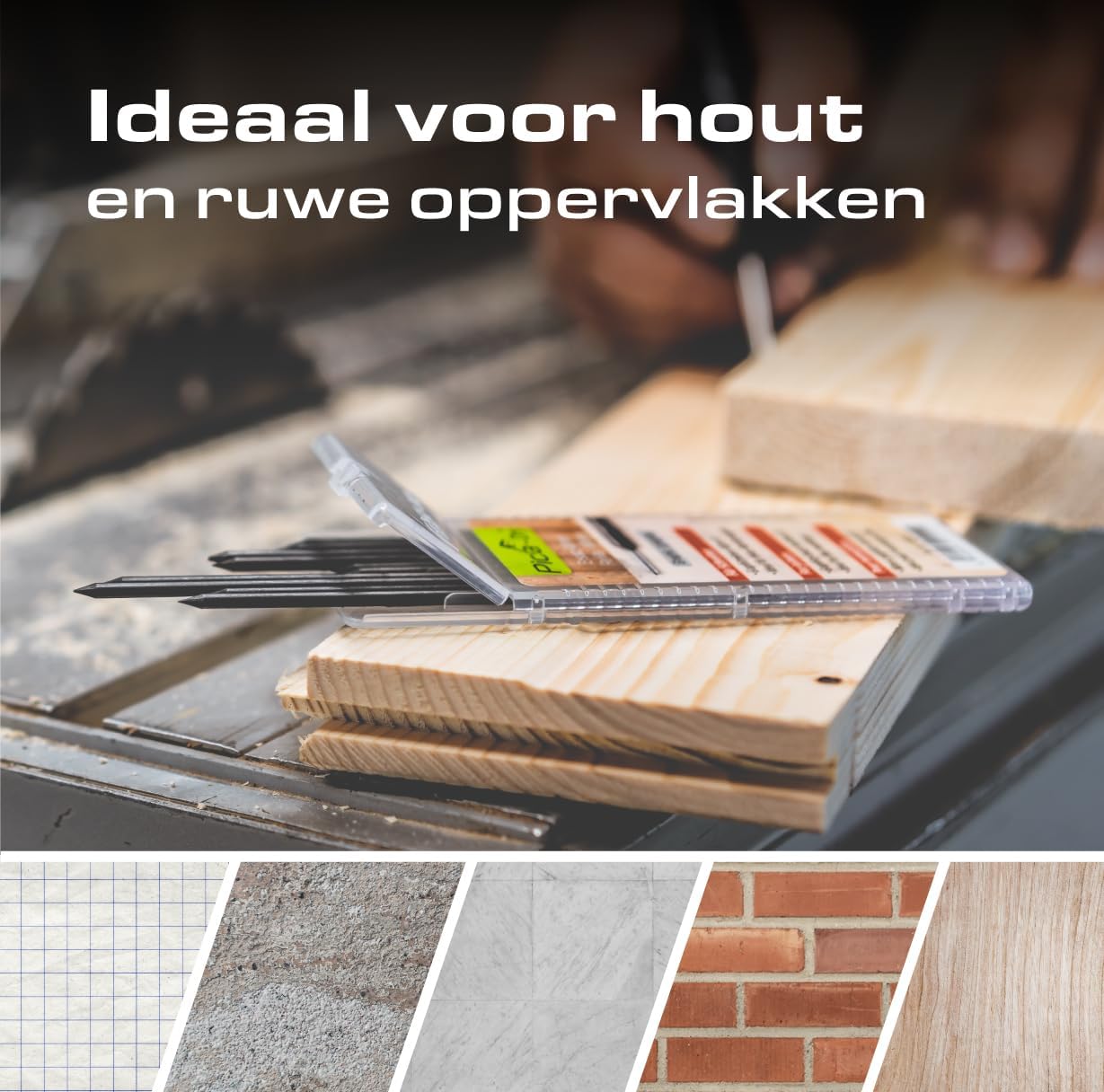 Pica 4050 I 10-delige vervangingsvulsysteemset Dry 3030 I Diameter 2,8 mm I Grafietvulling met speciale hardheid H voor precieze markeringen I perfect voor timmerlieden I voor bijna alle oppervlakken