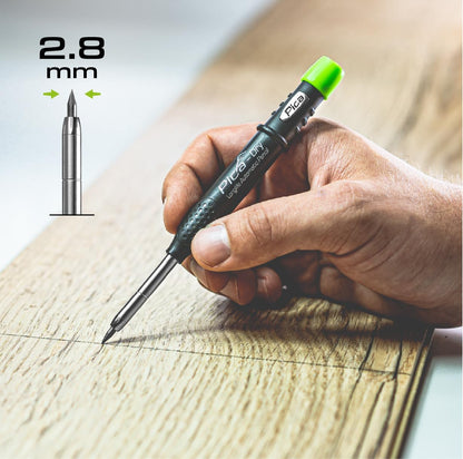 Pica 4050 I 10-delige vervangingsvulsysteemset Dry 3030 I Diameter 2,8 mm I Grafietvulling met speciale hardheid H voor precieze markeringen I perfect voor timmerlieden I voor bijna alle oppervlakken