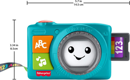Fisher-Price Lernspaß Aufleuchtende Kamera für Babys und Kleinkinder, Musik- und Lernspaß für Rollenspiele für Kinder ab 6 Monaten, mehrsprachige Version, JNV95