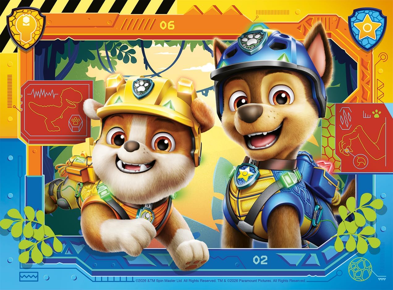 Ravensburger Paw Patrol 4-in-a-Box Jigsaw Puzzle Set – Dino Rescue Movie Theme 12, 16, 20 & 24 Piece Puzzles for Toddlers & Kids Educational Toy for Boys & Girls Ages 3+