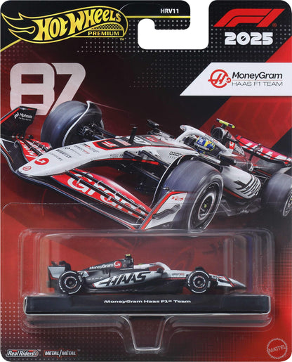 Hot Wheels 1:64 Scale Premium Die-Cast Formula 1 Collectible Toy Race Car with Real Riders Tires & Metal/Metal Body & Chassis