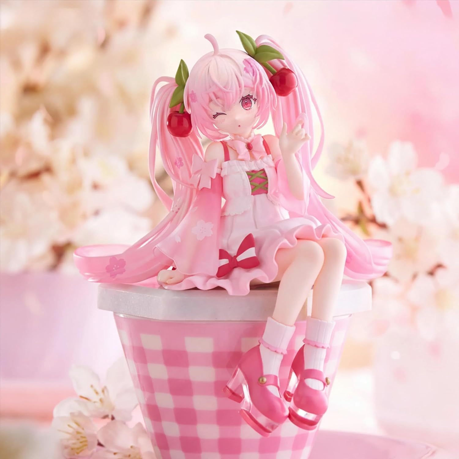 Hatsune Miku Noodle Stopper Pvc Statue Sakura Miku 2025 Wink Ver. 14 Cm