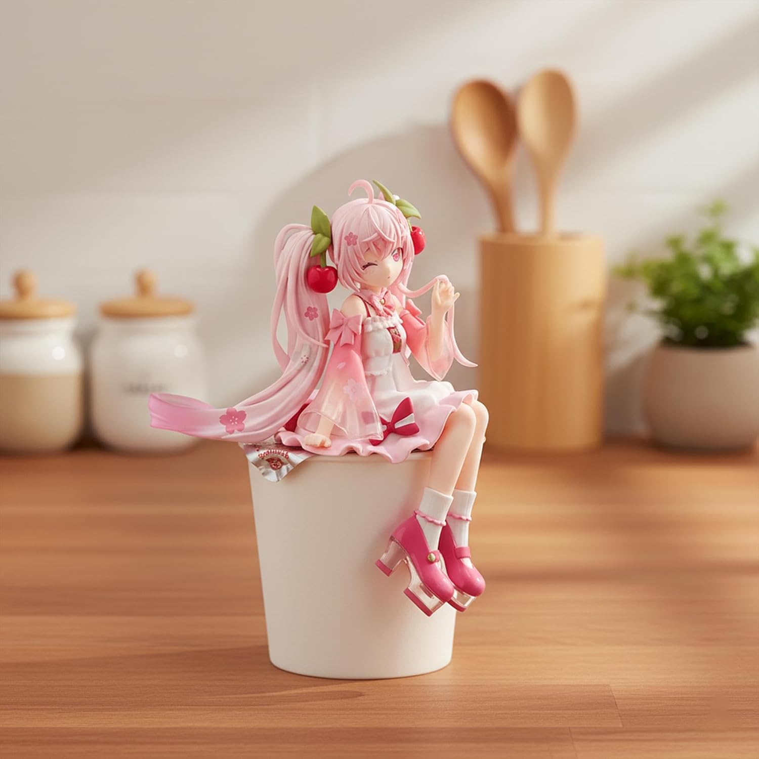 Hatsune Miku Noodle Stopper Pvc Statue Sakura Miku 2025 Wink Ver. 14 Cm