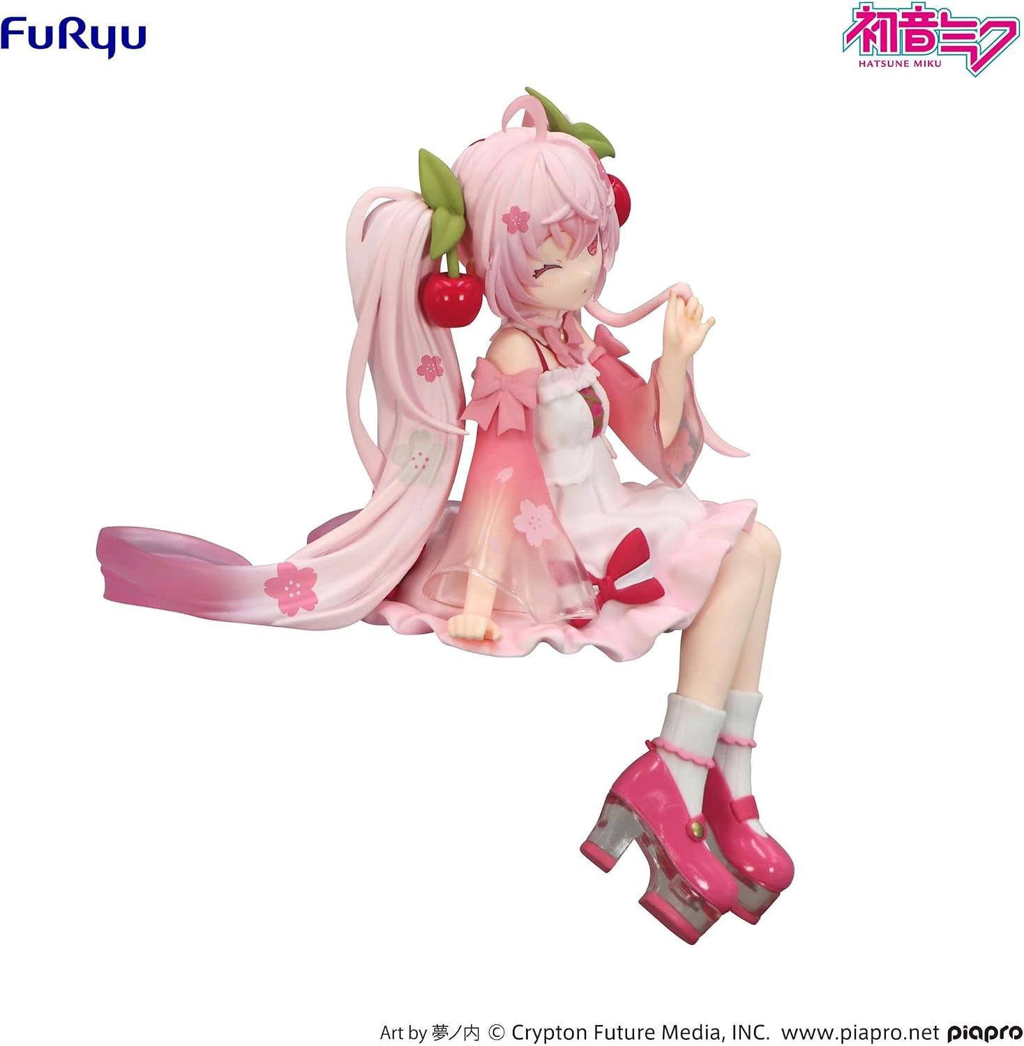 Hatsune Miku Noodle Stopper Pvc Statue Sakura Miku 2025 Wink Ver. 14 Cm