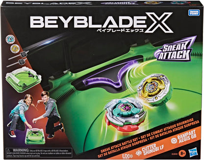Beyblade X Sneak Attack Battle Set with Beystadium Arena, 2 Right-Spinning Takara Tomy Battling Tops Game Toys, 2 Launchers, Ages 8+