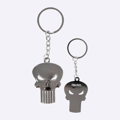 The Punisher Unisex Gift Set – Black PU Wallet with Skull Engraving and Metal Keyring, Official Marvel License, One Size, Daily Use
