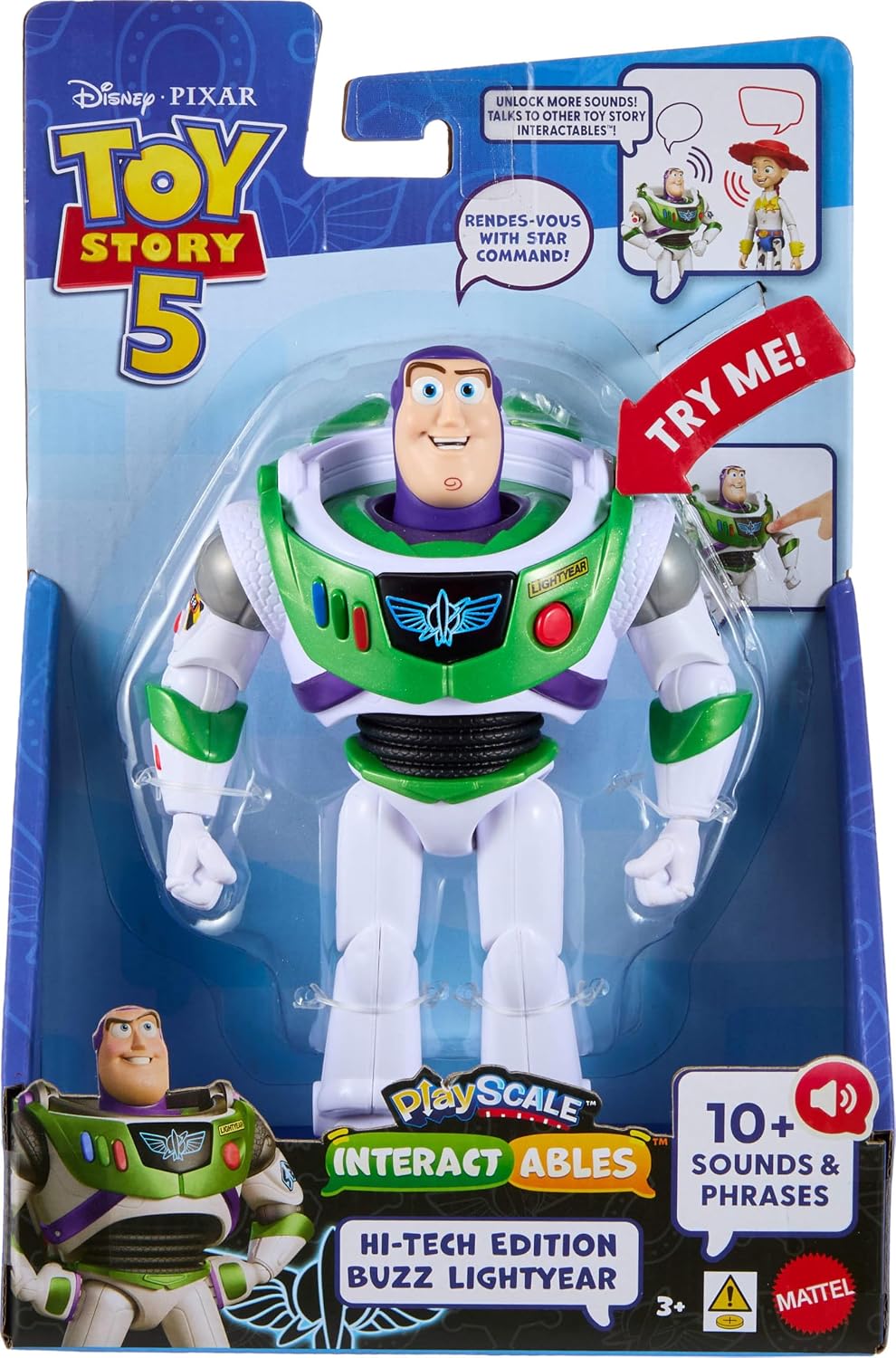 Mattel Disney and Pixar Toy Story 5 BuzzLightyear Interactable Figure Age3 JKV30