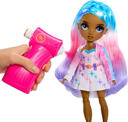 Rainbow High Air Brush & Create - 1 DIY Fashion Doll met Airbrush Market Kit, Afwasbare Rainbow Markers, Lang Haar, Grijze ogen, Creatief Spelen voor Kinderen van 4 tot 12+
