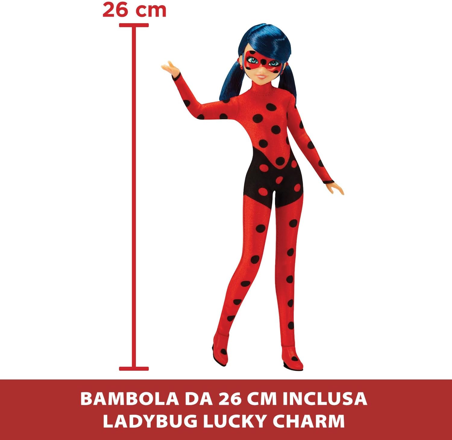Bandai - Miraculous Ladybug - Scooter Miraculous Switch’n go + beweegbare pop Ladybug Lucky Charm 26 cm - P50668