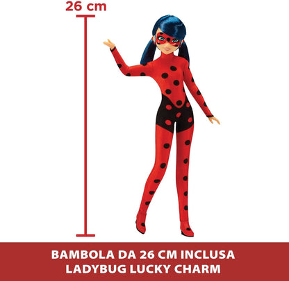 Bandai - Miraculous Ladybug - Scooter Miraculous Switch’n go + beweegbare pop Ladybug Lucky Charm 26 cm - P50668