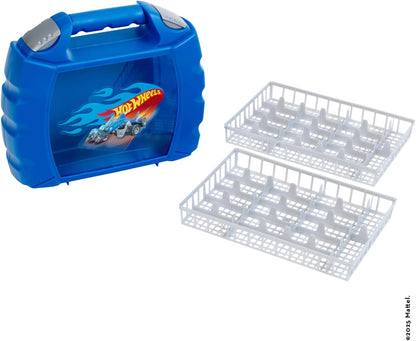 Theo Klein 2823 Hot Wheels-verzamelkoffer I Stevige koffer met opbergvakken voor maximaal 30 auto's I Praktisch, robuust handvat I Afmetingen: 26,6 cm x 32 cm x 8,8 cm I Speelgoed voor kinderen vanaf