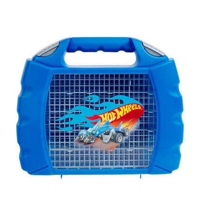 Theo Klein 2823 Hot Wheels-verzamelkoffer I Stevige koffer met opbergvakken voor maximaal 30 auto's I Praktisch, robuust handvat I Afmetingen: 26,6 cm x 32 cm x 8,8 cm I Speelgoed voor kinderen vanaf